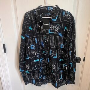 Desigual‎ Men's Abstract Print Button Down Shirt Long Sleeve Artsy XXL NWT